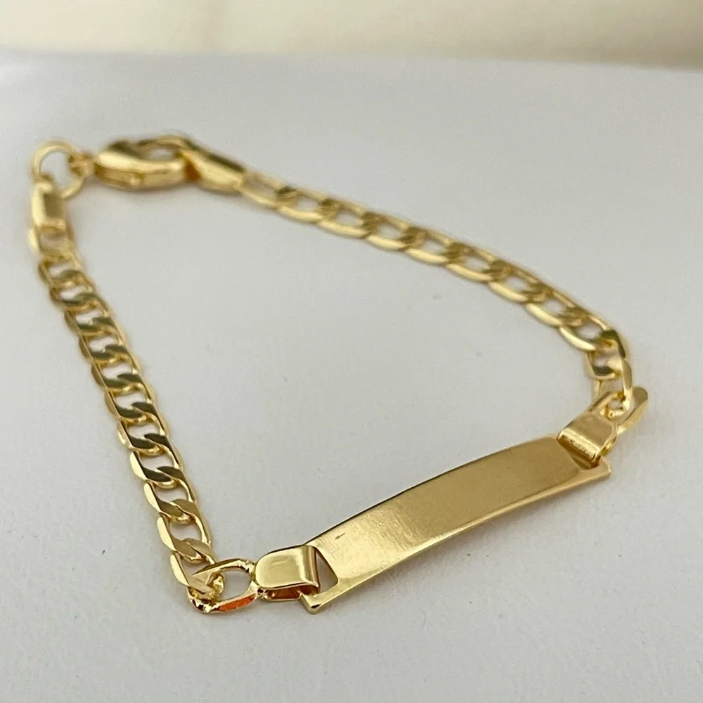 18k Gold Filled Miami Link Children ID Bracelet